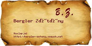 Bergler Zétény névjegykártya